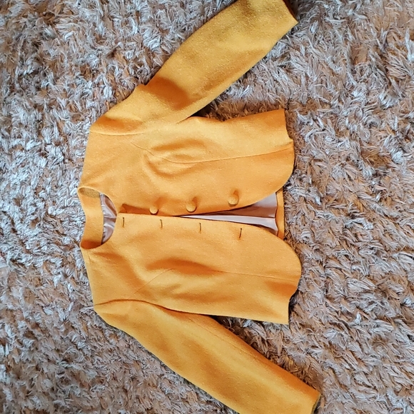 Vintage Sisley Relaxed Elegance yellow wool blazer made in Italy size M - Picture 3 of 13